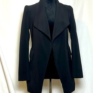 Zara Basic Small open jacket, black. Modern tuxedo style S 16” PTP
